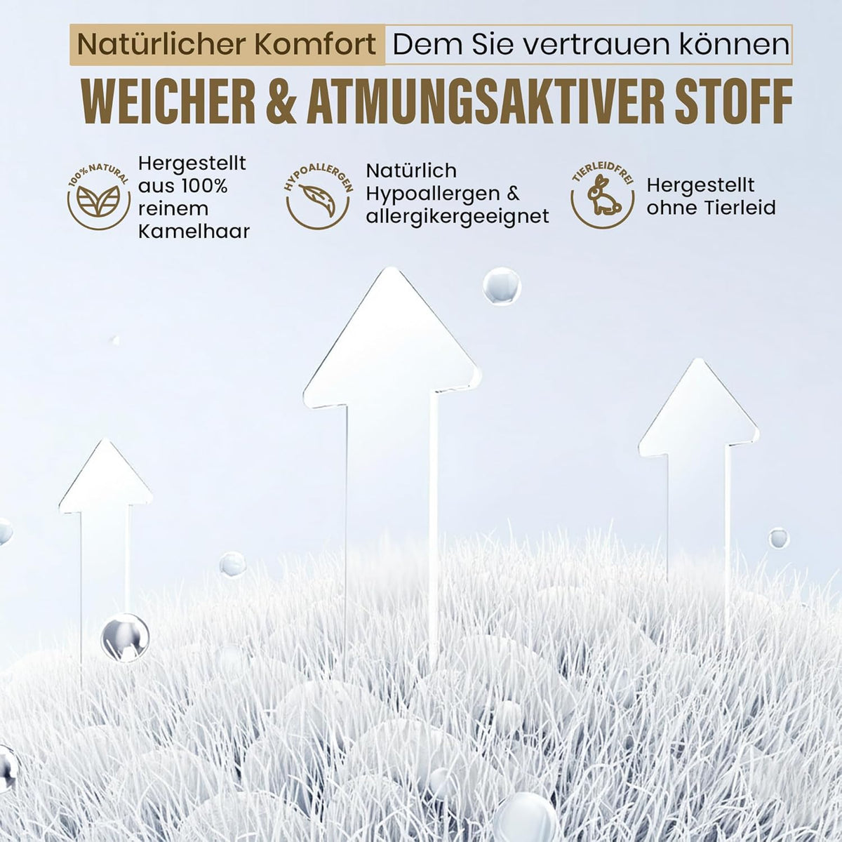 Hochwertige Kamelhaar-Ganzjahresdecke – Temperaturregulierend & weich