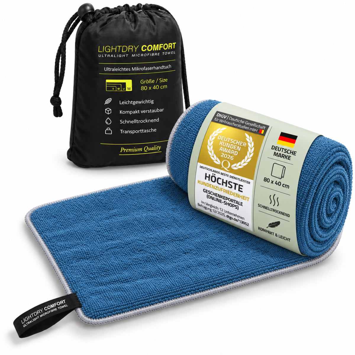 LightDry Mikrofaser-Reisehandtuch Petrol – 80 × 40 cm