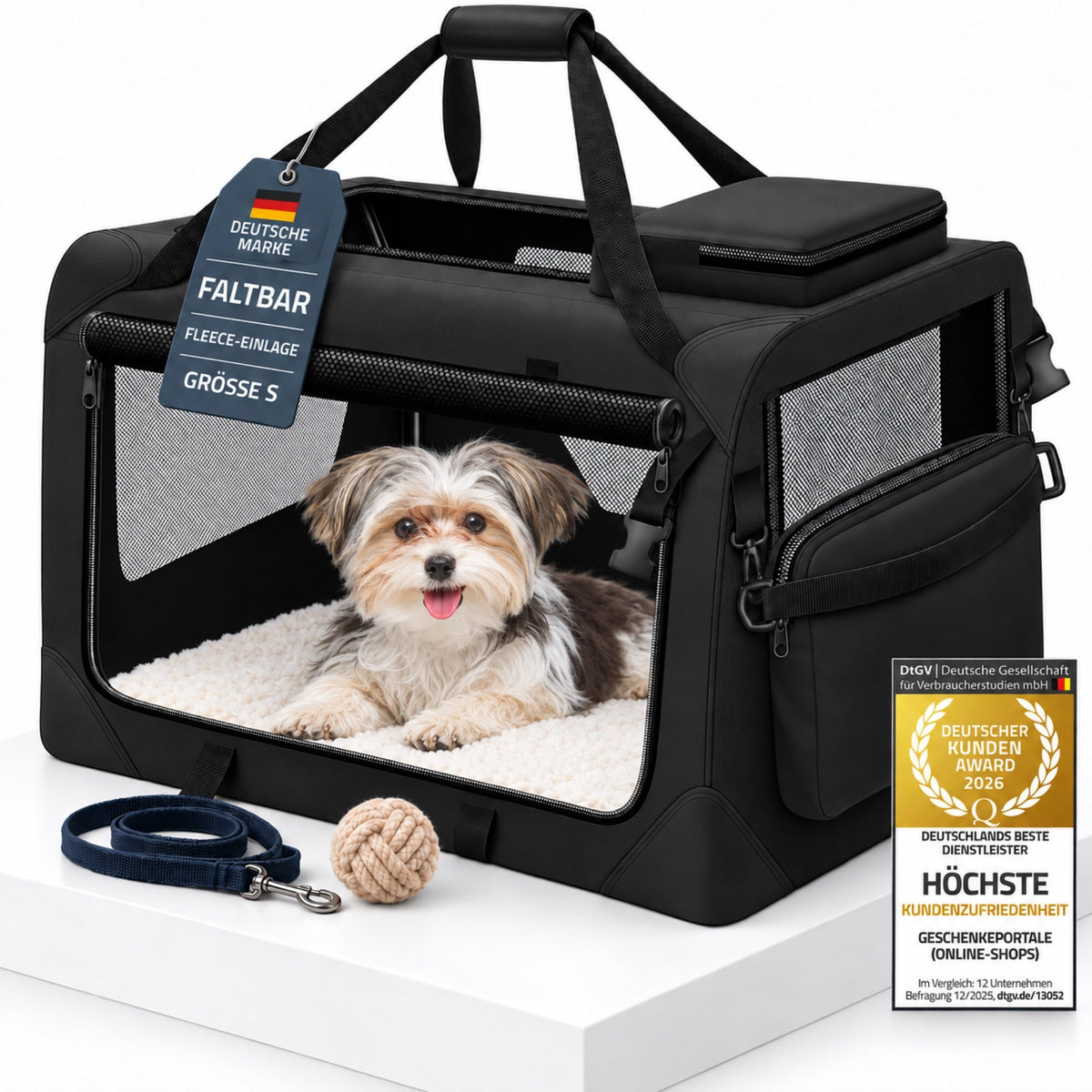 Faltbare Hundetransportbox Gr. S – Hundebox fürs Auto & Reisen | B0FJMNZMNP