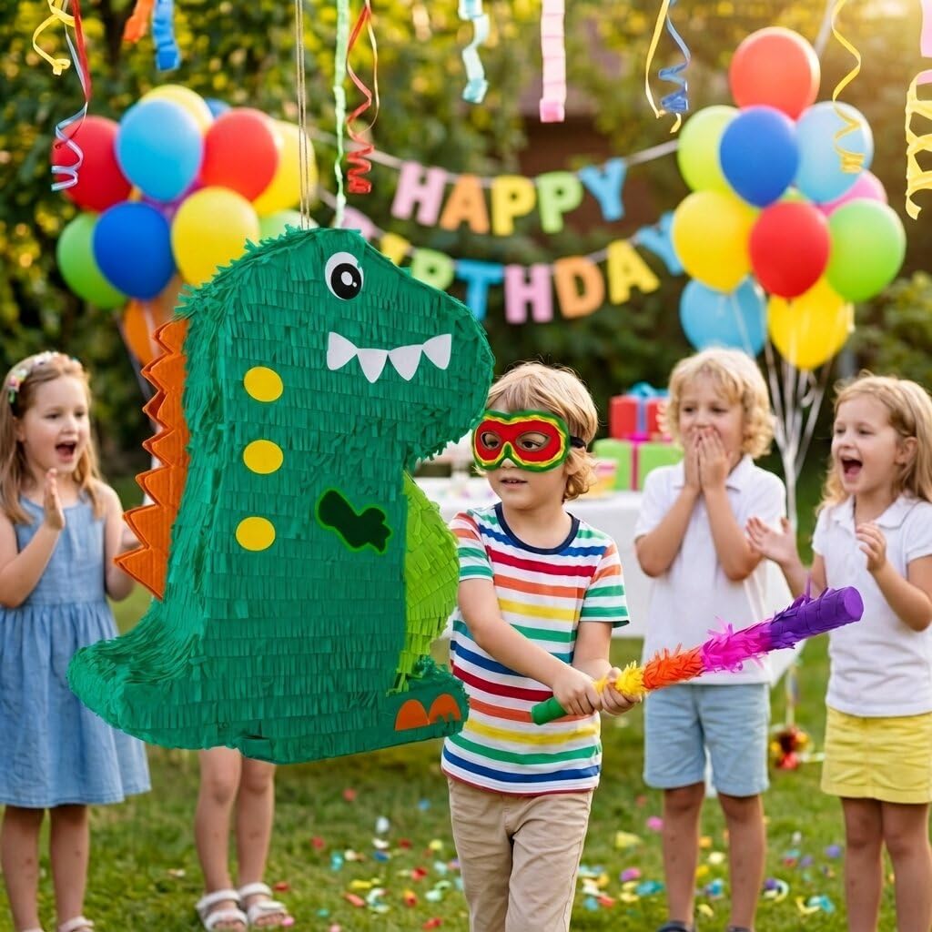 Dinosaurier Pinata für Kindergeburtstag - Deko-Highlight