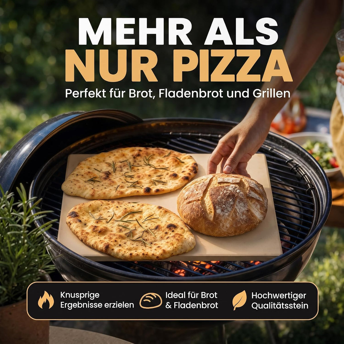 Pizzastein für Backofen & Gasgrill - Brotbackstein