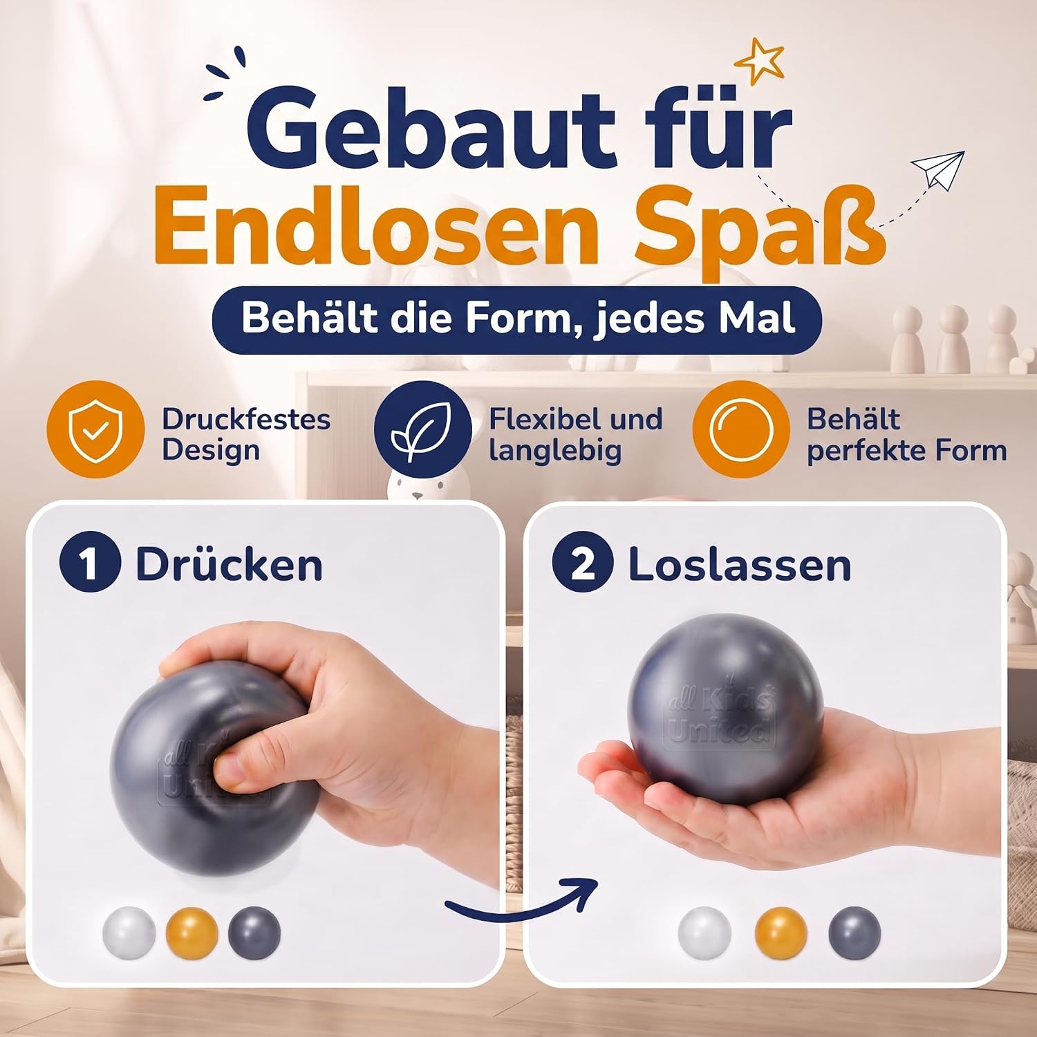Bällebad Bälle 100er Set - Robuste 6 cm Spielbälle für Kinder