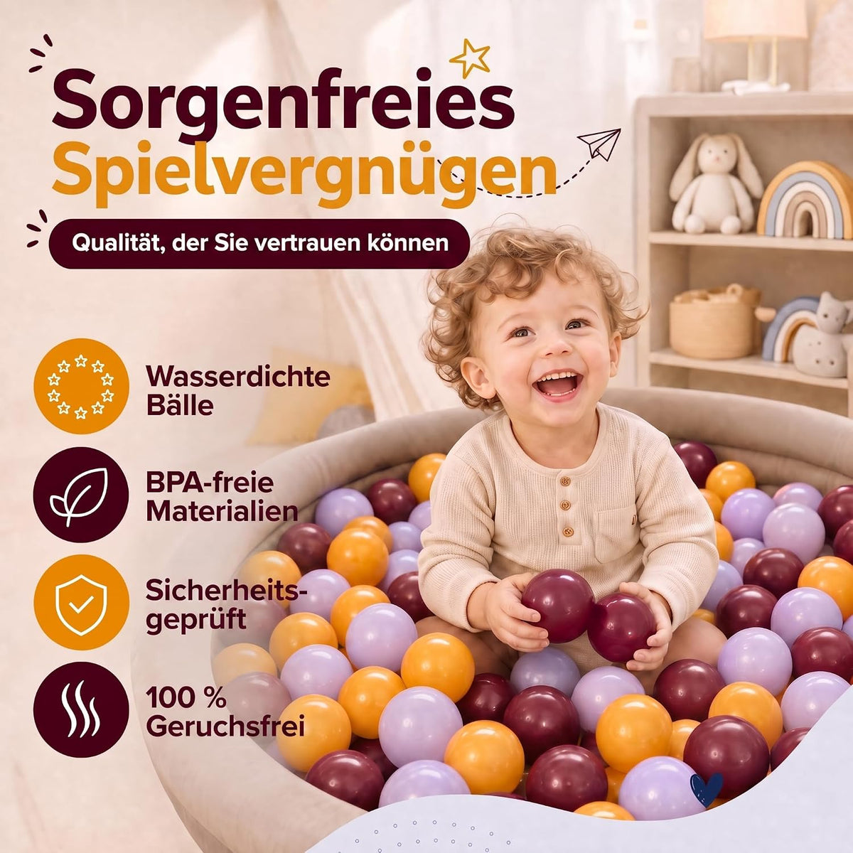 Bällebad-Bälle Rot/Orange/Violett #Farbe_Rot/Orange/Violett