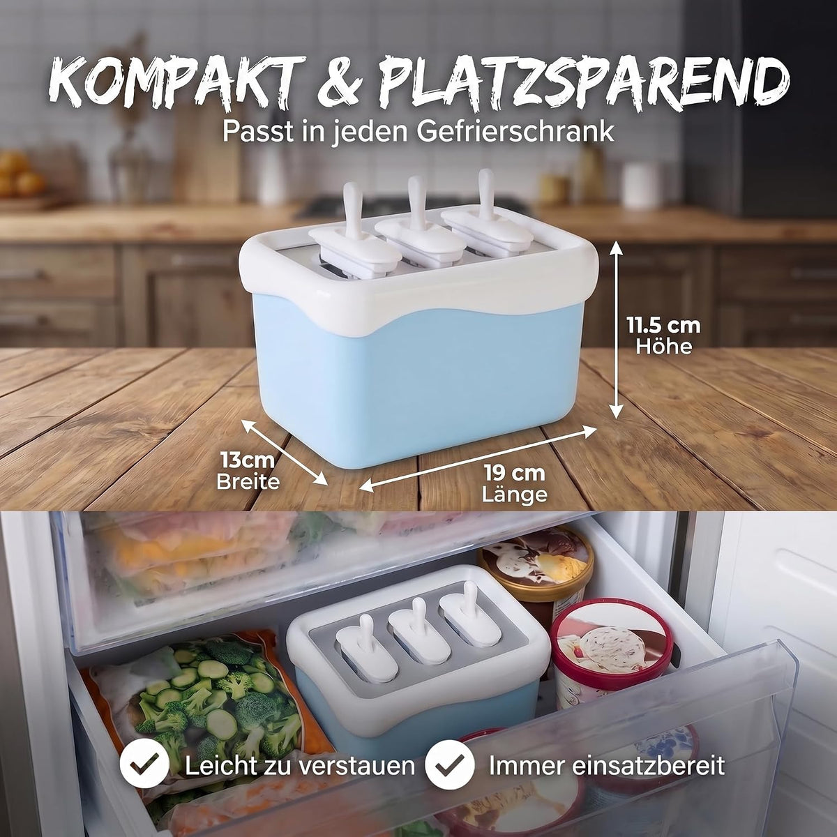 Eismaschine Eis am Stiel - Schneller Eis-Bereiter (15 Min.)