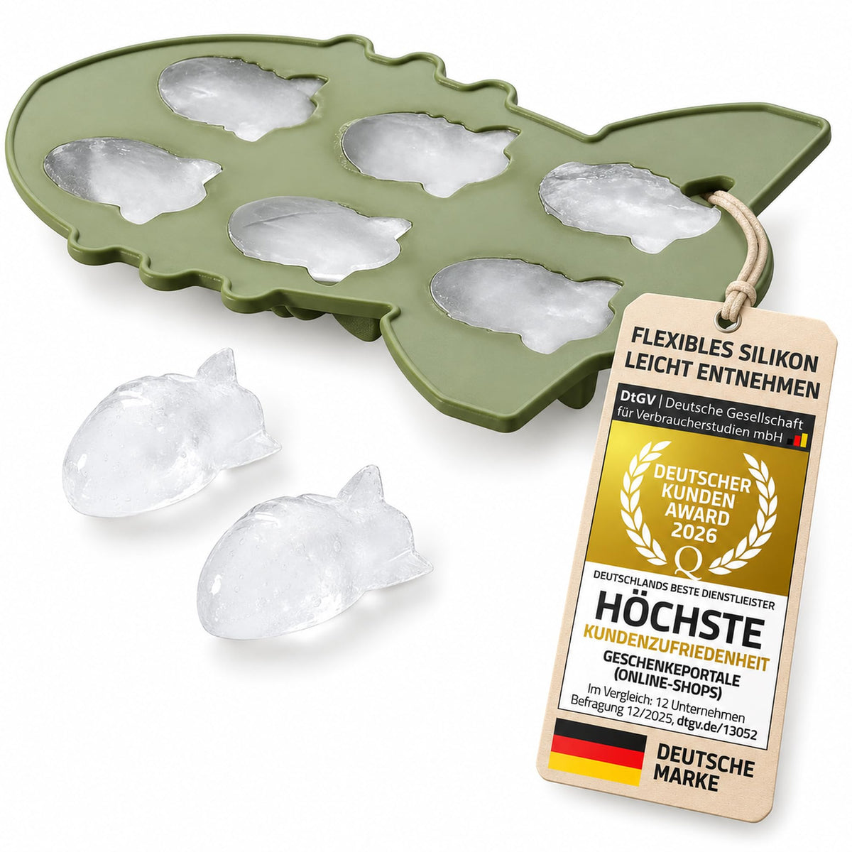 AK47 Eiswürfelform aus Silikon - 10er Patronen-Eiswürfel-Magazin – Hauptbild