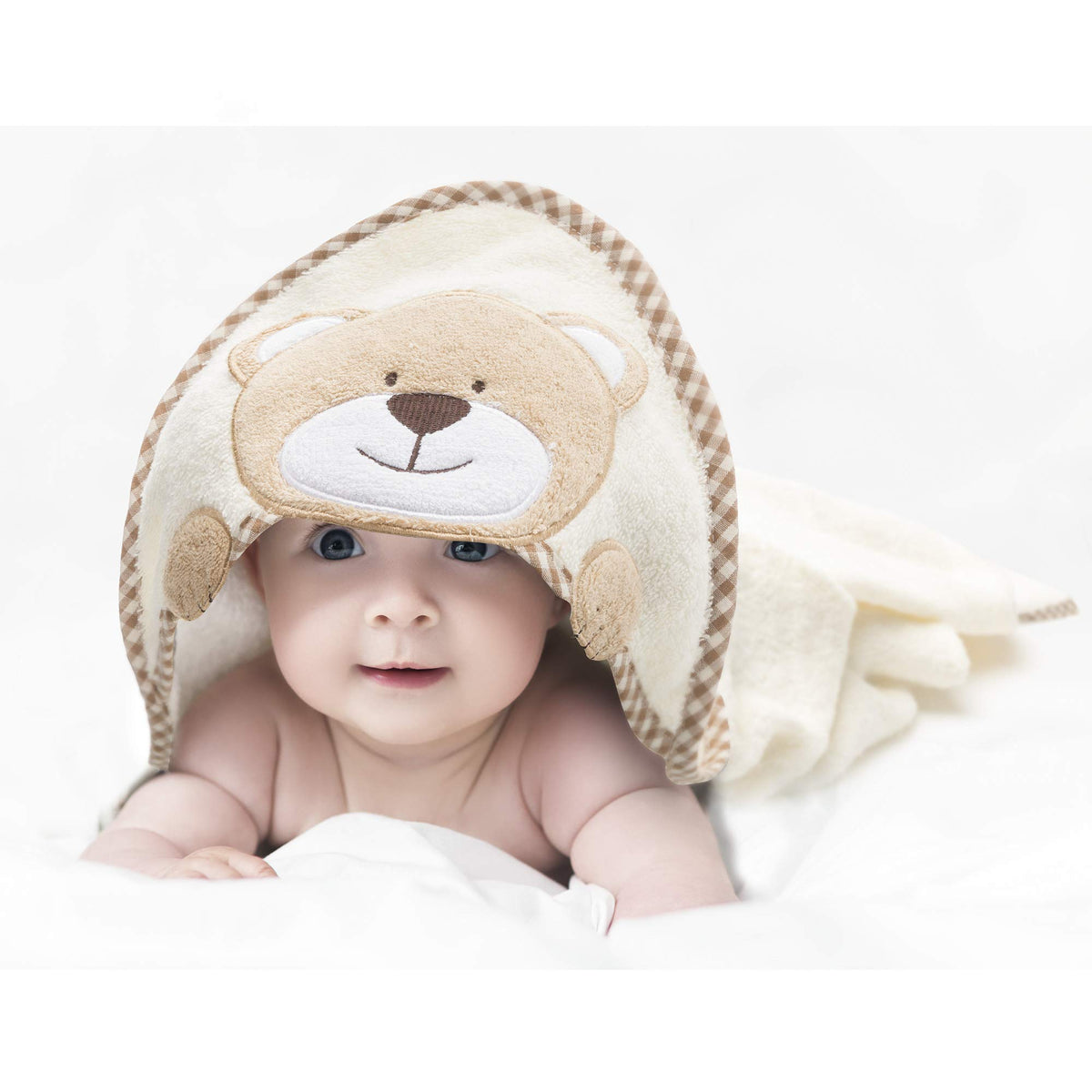 Baby Kapuzenhandtuch mit Hasenohren - Flauschig & Saugstark – Hauptbild