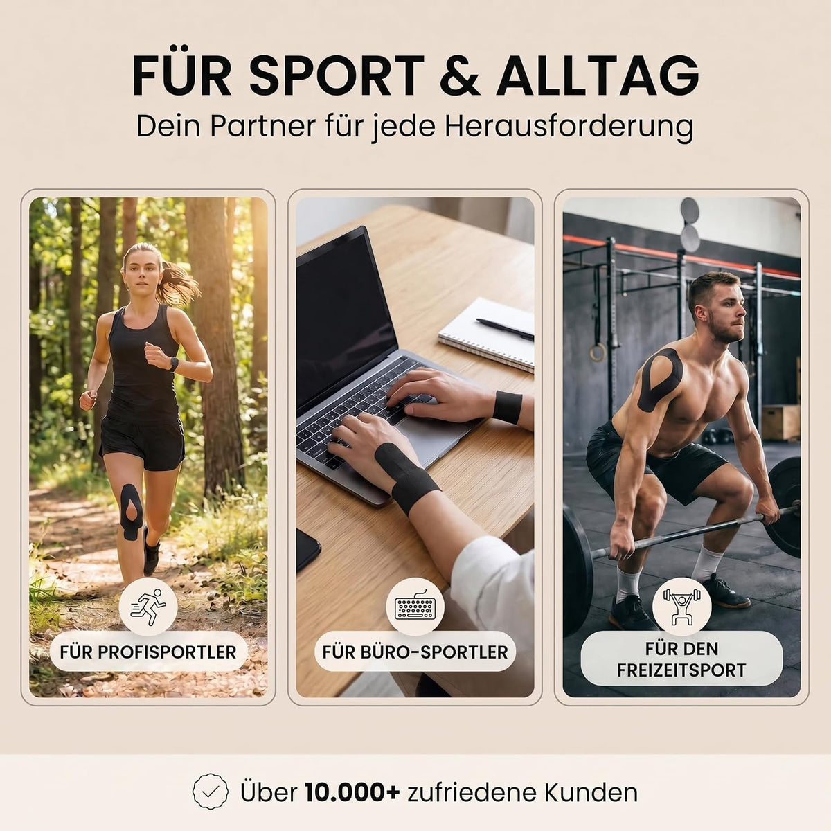 Kinesiologie-Tape 2,5cm - Elastisches Sporttape für Physiotherapie