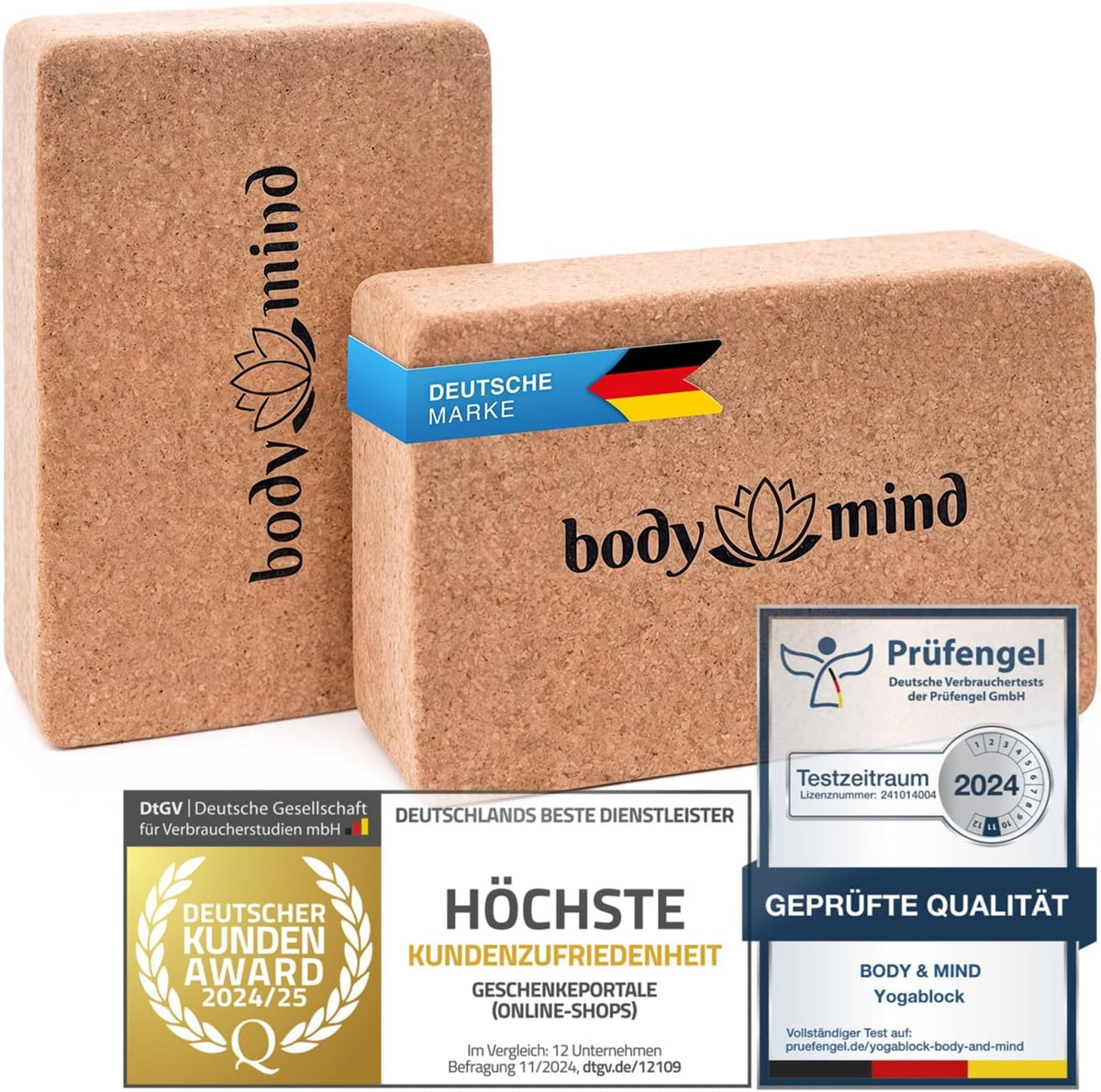 Yoga-Block aus Kork 2er-Set - Rutschfest & Stabil für Ihr Yoga