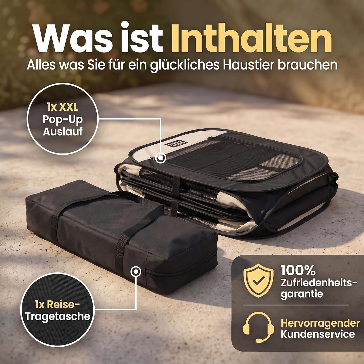 XXL Welpenlaufstall - Faltbares Hundegehege für Innen & Außen