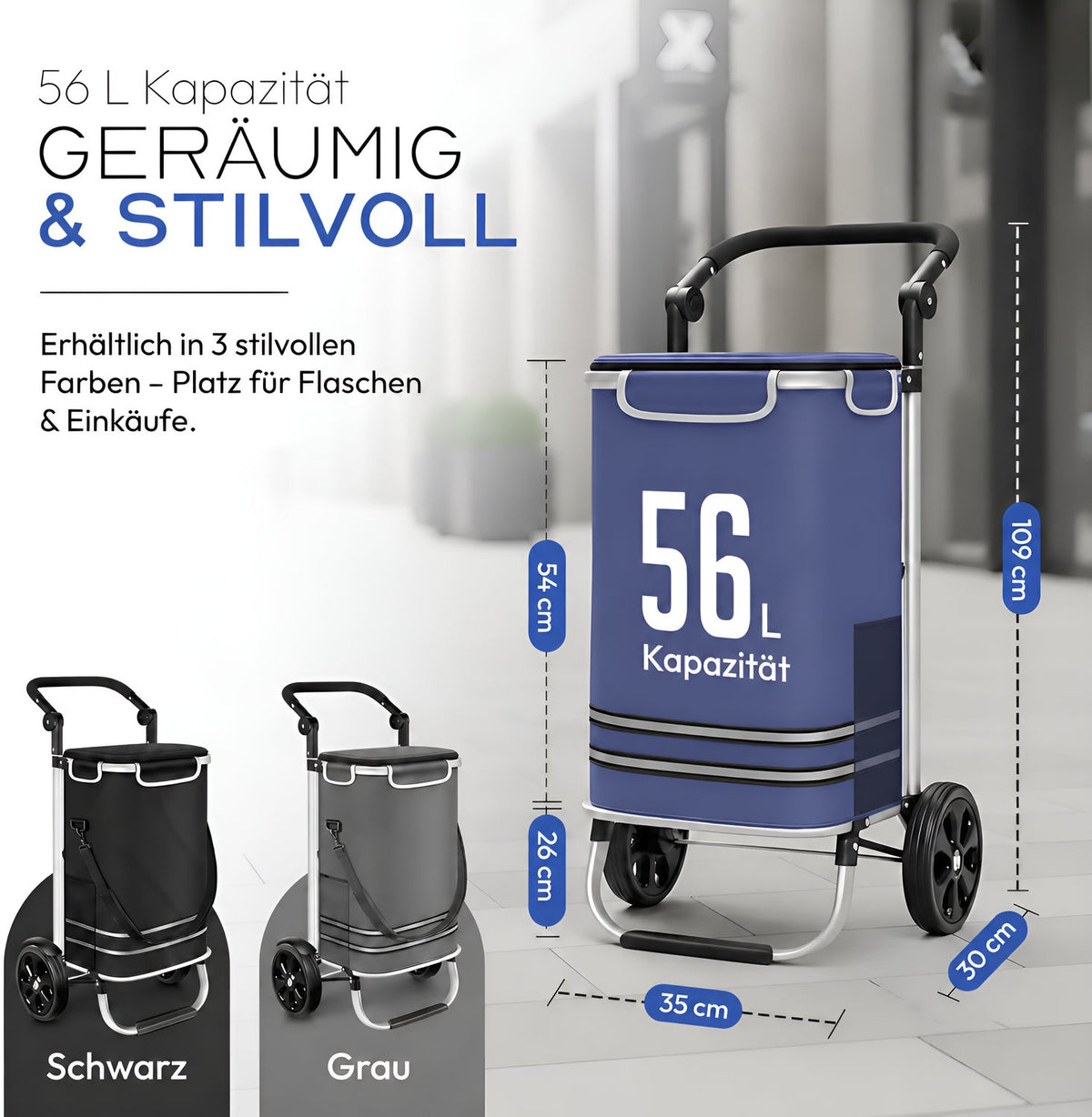Dimono Einkaufstrolley – Blau #Farbe_Blau