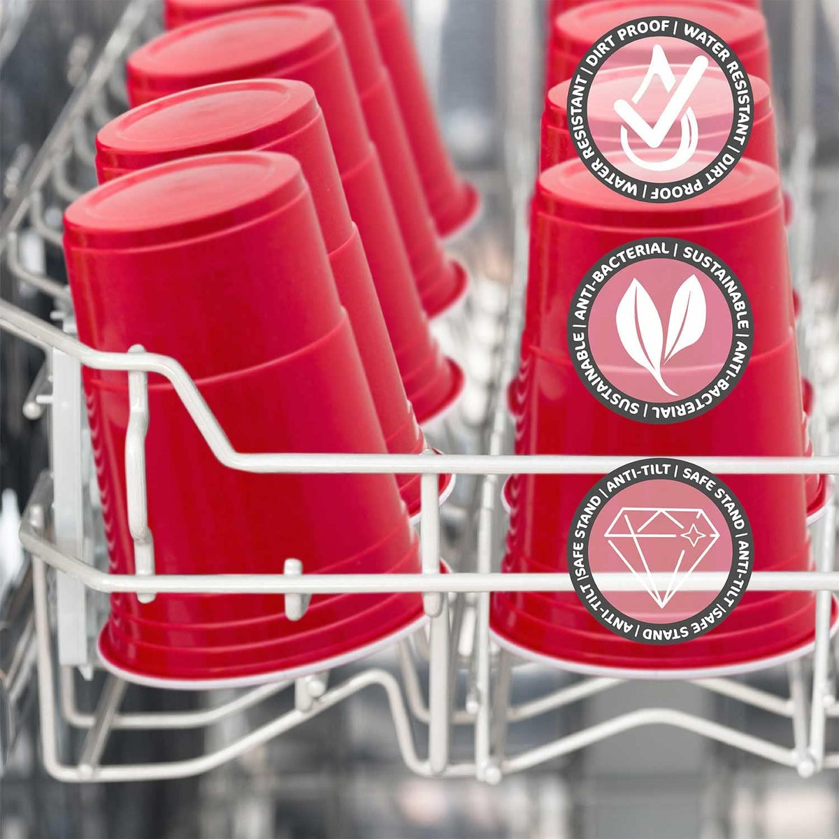 Trinkspiel Set mit 100 Partybechern & Kartenspiel für Beer Pong