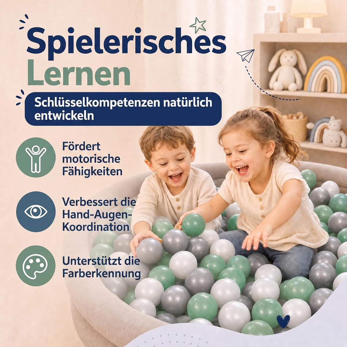 Bällebad Bälle 100er Set - Robuste 6 cm Spielbälle für Kinder