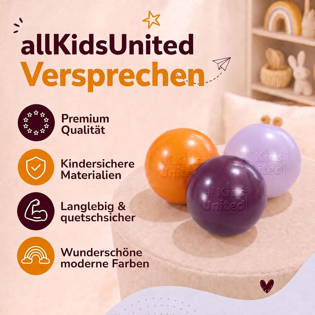 Bällebad Bälle 100er Set - Robuste 6 cm Spielbälle für Kinder