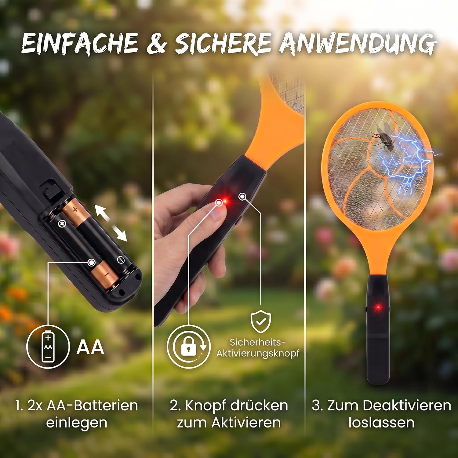 Elektrische Fliegenklatsche - Mücken- & Insektenvernichter