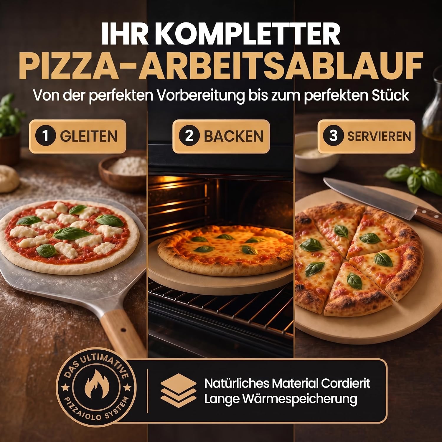 Pizzastein für Backofen & Gasgrill - Brotbackstein