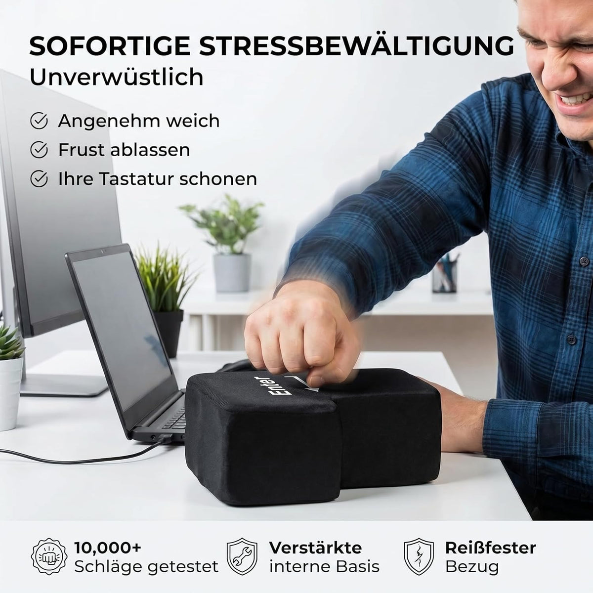 XXL Big Enter Taste USB - Anti-Stress Kissen für Büro & Gaming