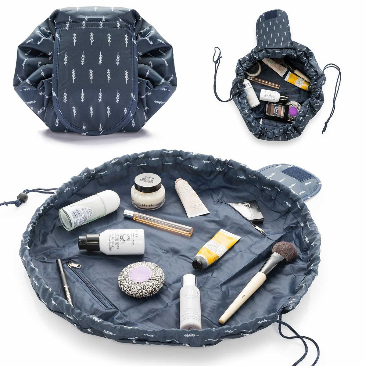 Quick Make-Up Tasche – Dunkelblau, Navy Federn – Bild 4 #Farbe_Dunkelblau