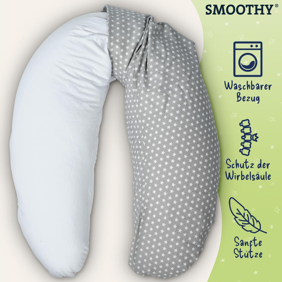 XXL Stillkissen & Schwangerschaftskissen für Seitenschläfer #Farbe_Grau