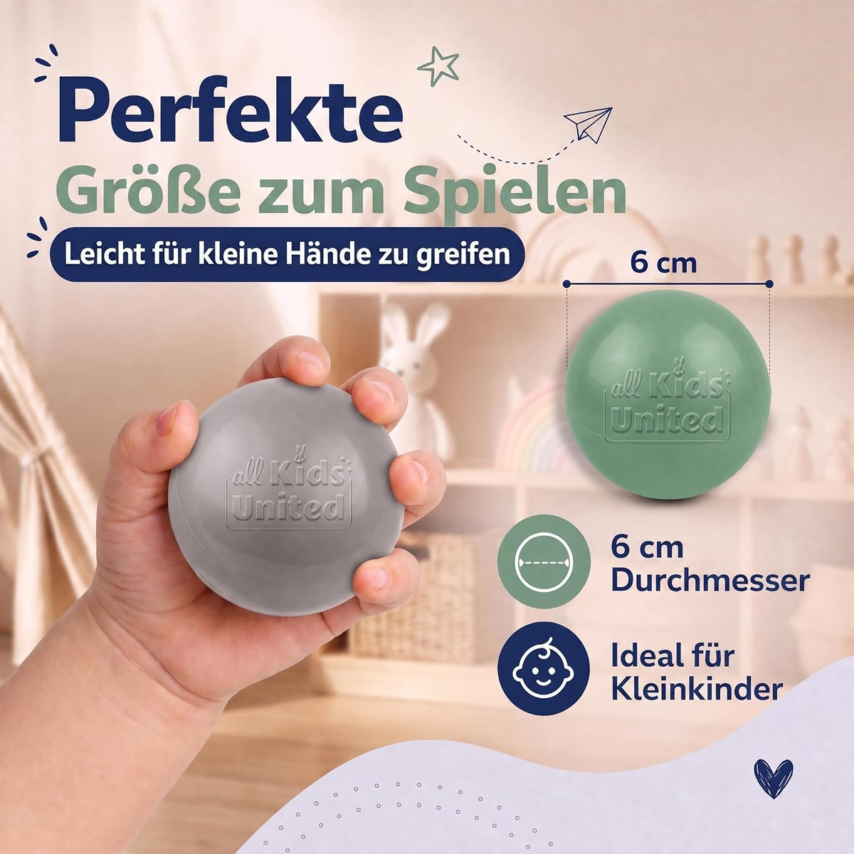 Bällebad Bälle 100er Set - Robuste 6 cm Spielbälle für Kinder