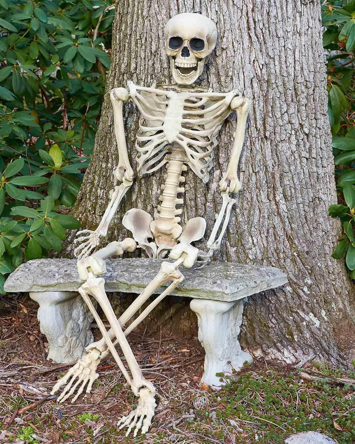 Halloween Skelett 160cm - Bewegliche Ganzkörper-Deko Figur