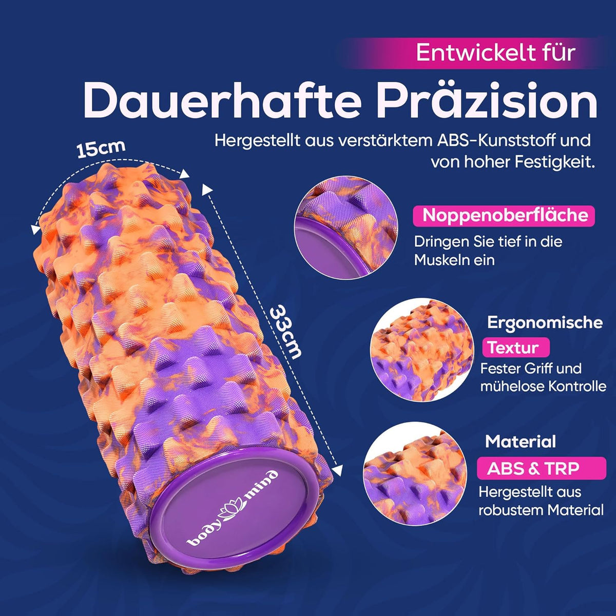 Body & Mind Faszienrolle – Massage-Rolle für Faszientraining