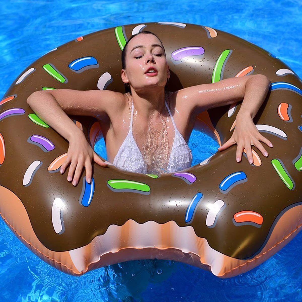 Brauner Donut-Schwimmring 100cm #Variante_Braun (100cm)
