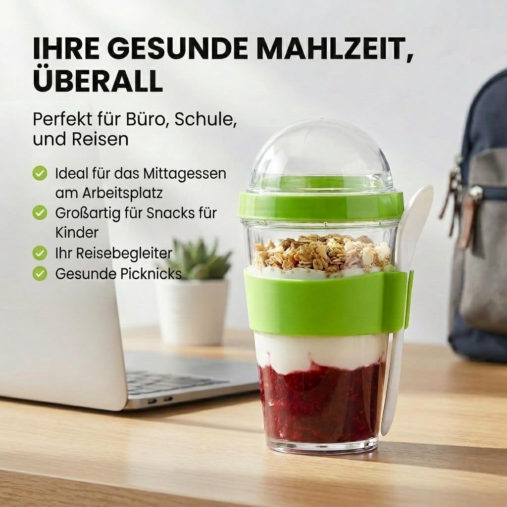 Joghurt- & Müsli-Becher für Unterwegs - 2-in-1 Müsli 2 go Becher Blau