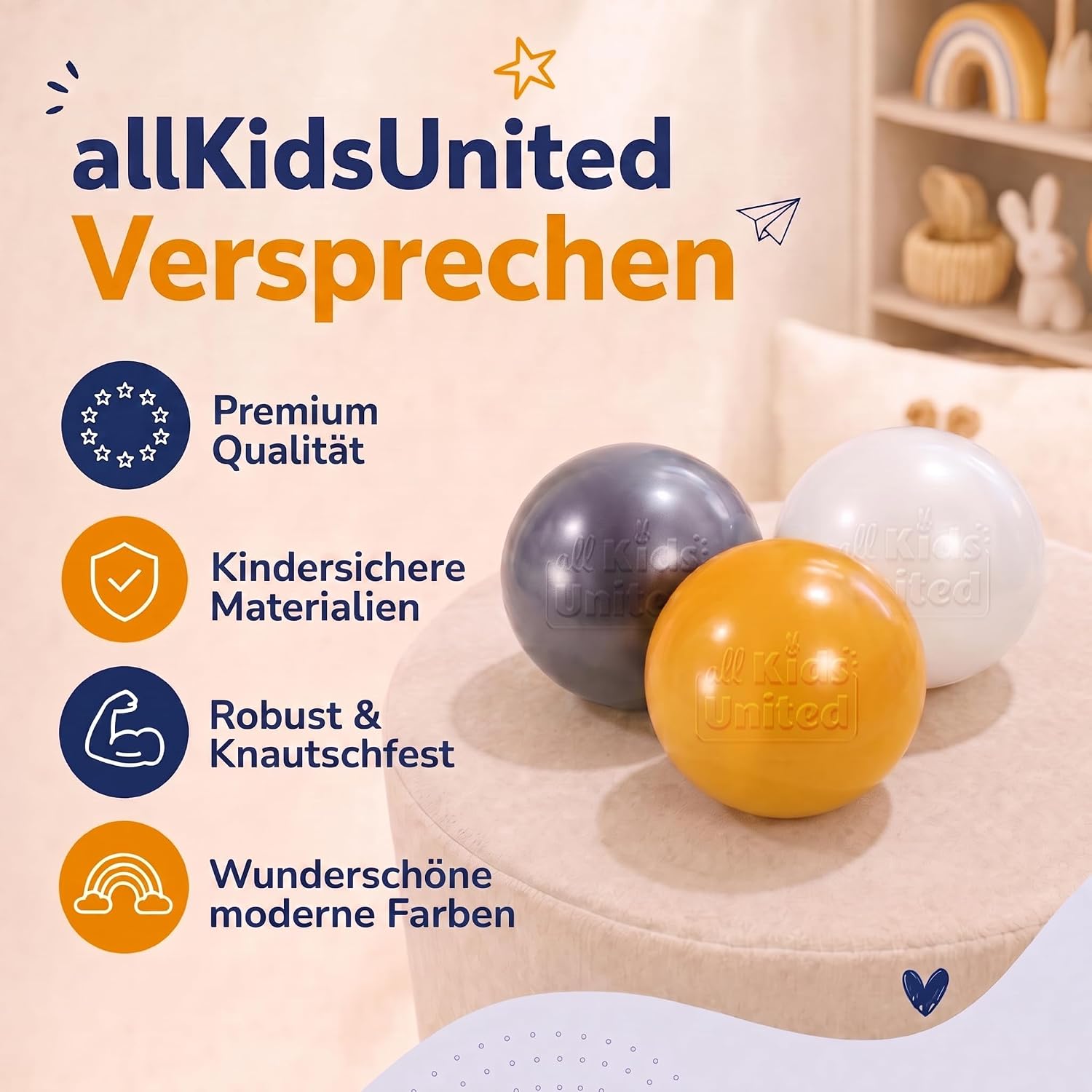 Bällebad Bälle 100er Set - Robuste 6 cm Spielbälle für Kinder