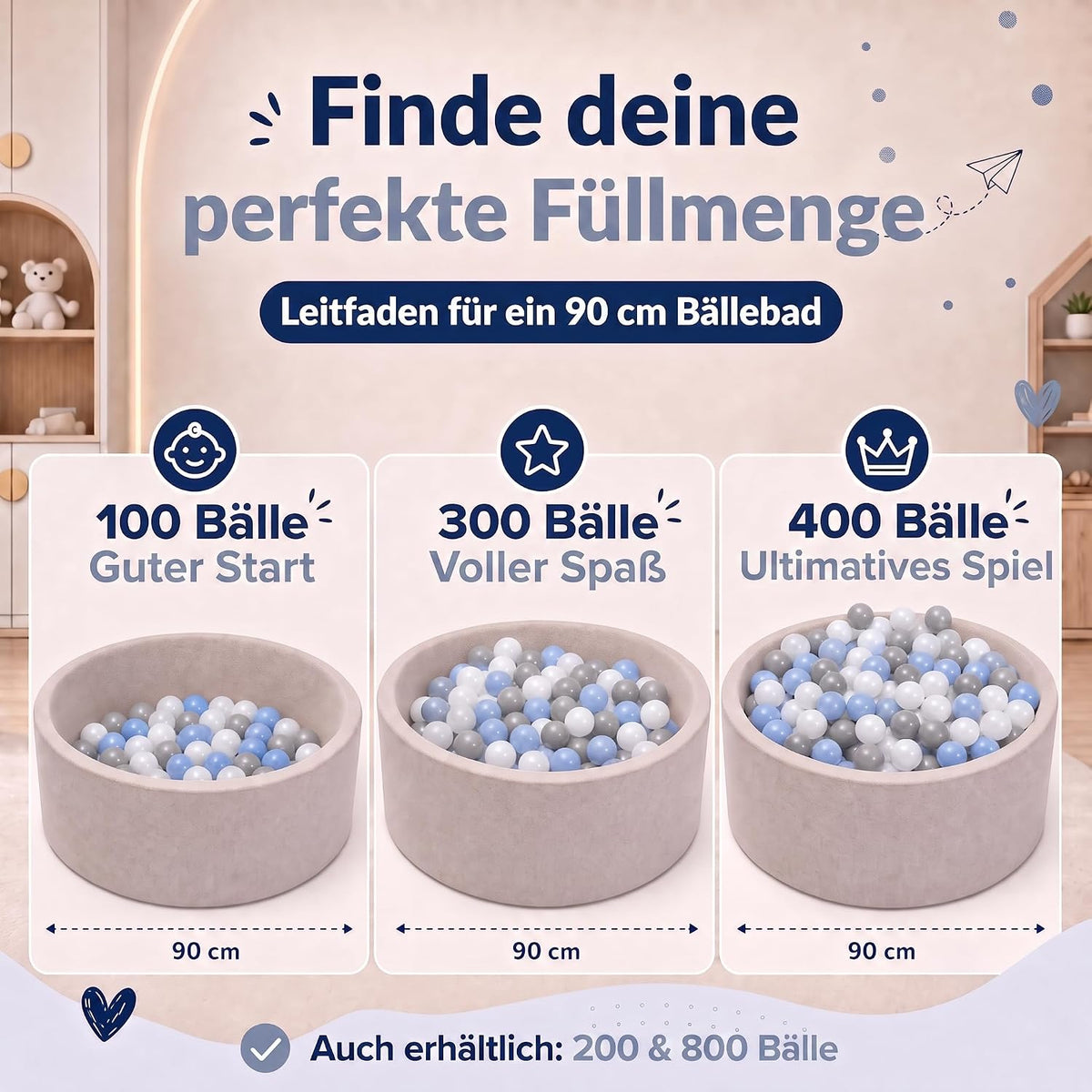 Bällebad Bälle 100er Set - Robuste 6 cm Spielbälle für Kinder