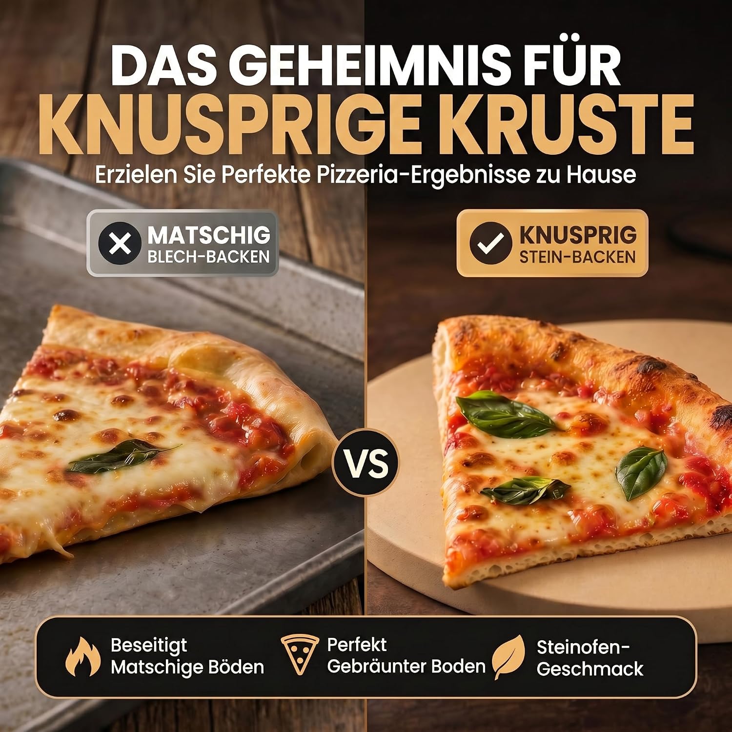 Pizzastein für Backofen & Gasgrill - Brotbackstein