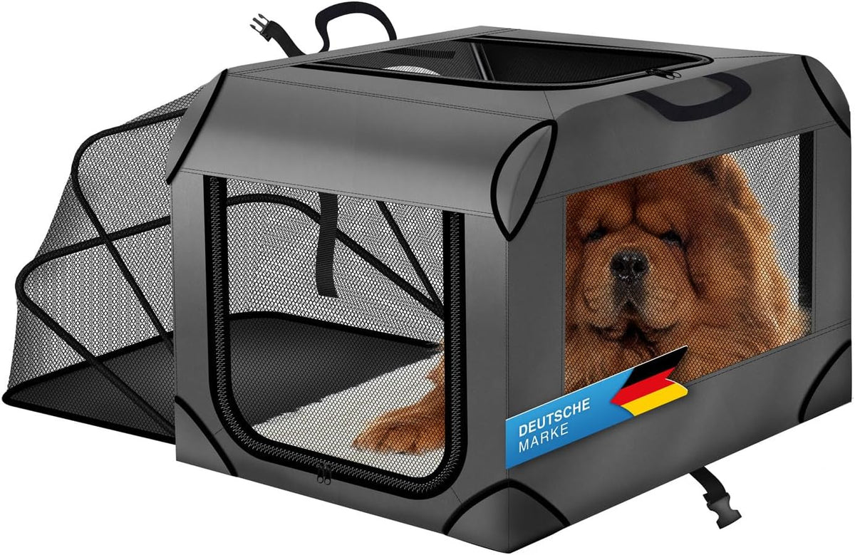 Hundetransportbox & Laufstall Kombi - Faltbare Auto-Hundebox