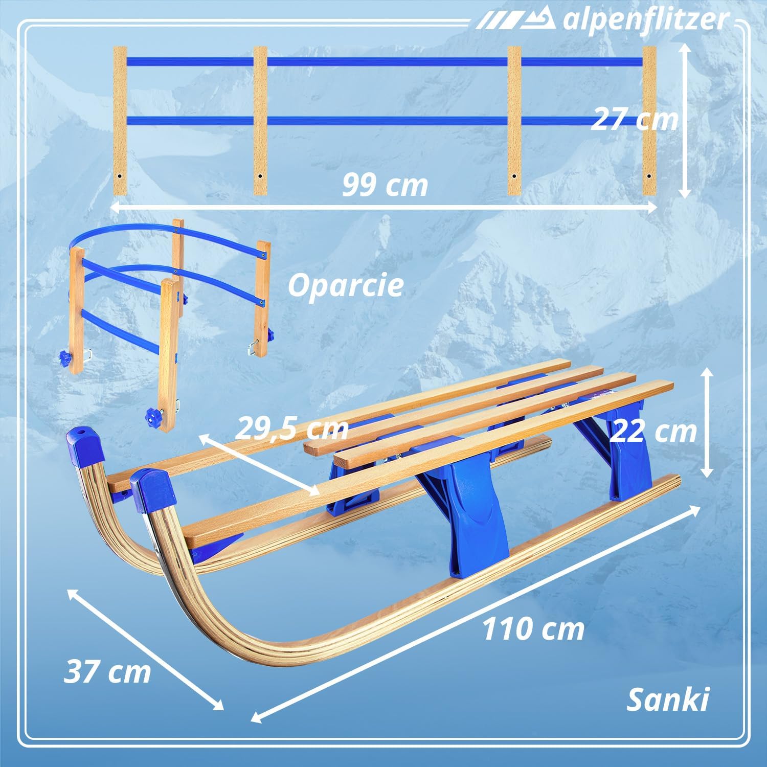 1-B Ware Alpenflitzer Klappschlitten