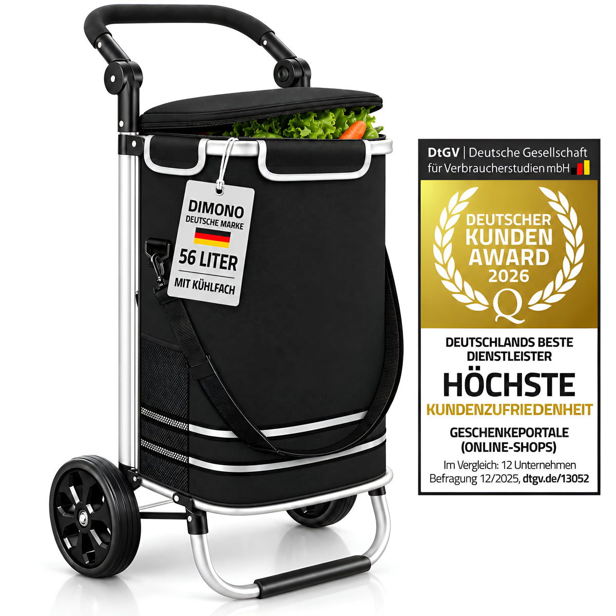 Dimono Einkaufstrolley – Schwarz #Farbe_Schwarz