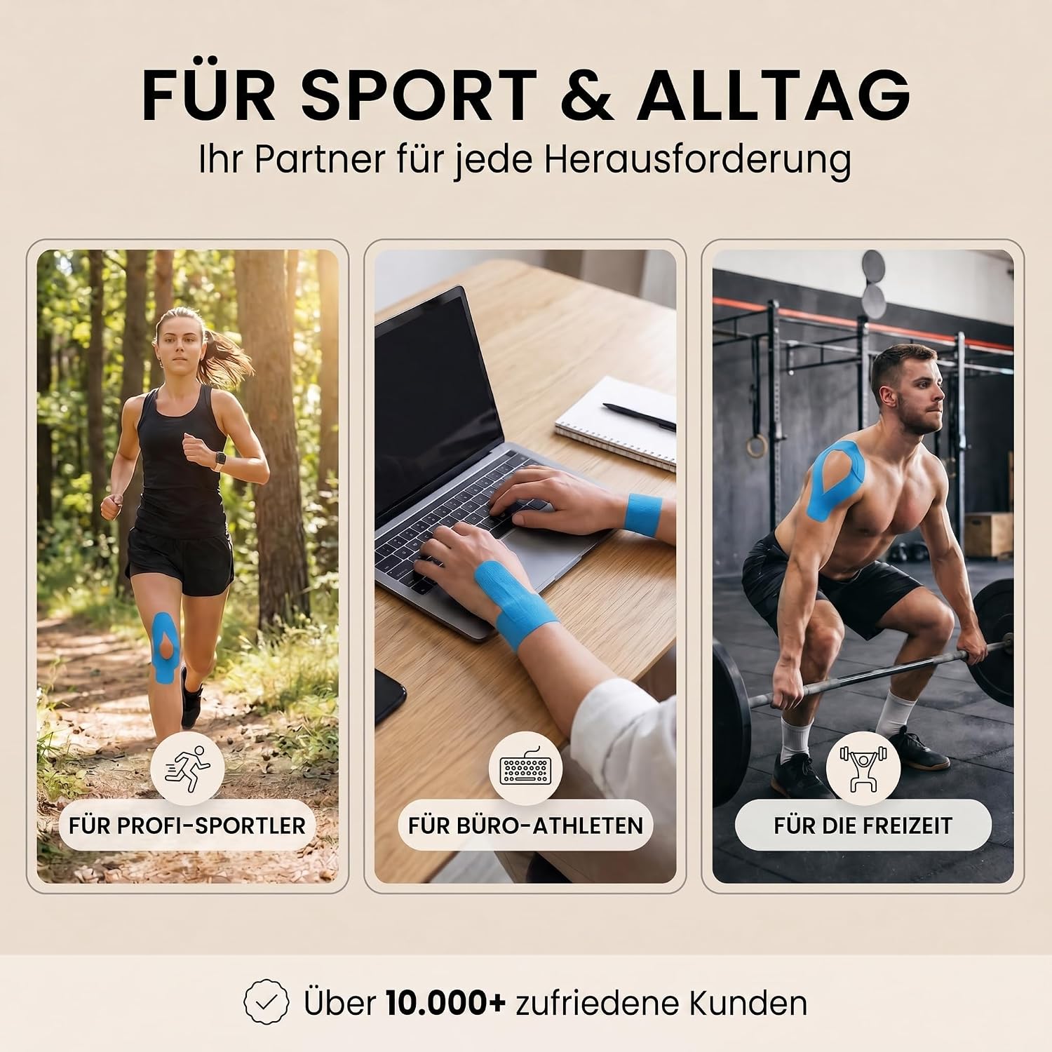 Kinesiologie-Tape 5cm x 5m – Elastisches Physio-Sporttape