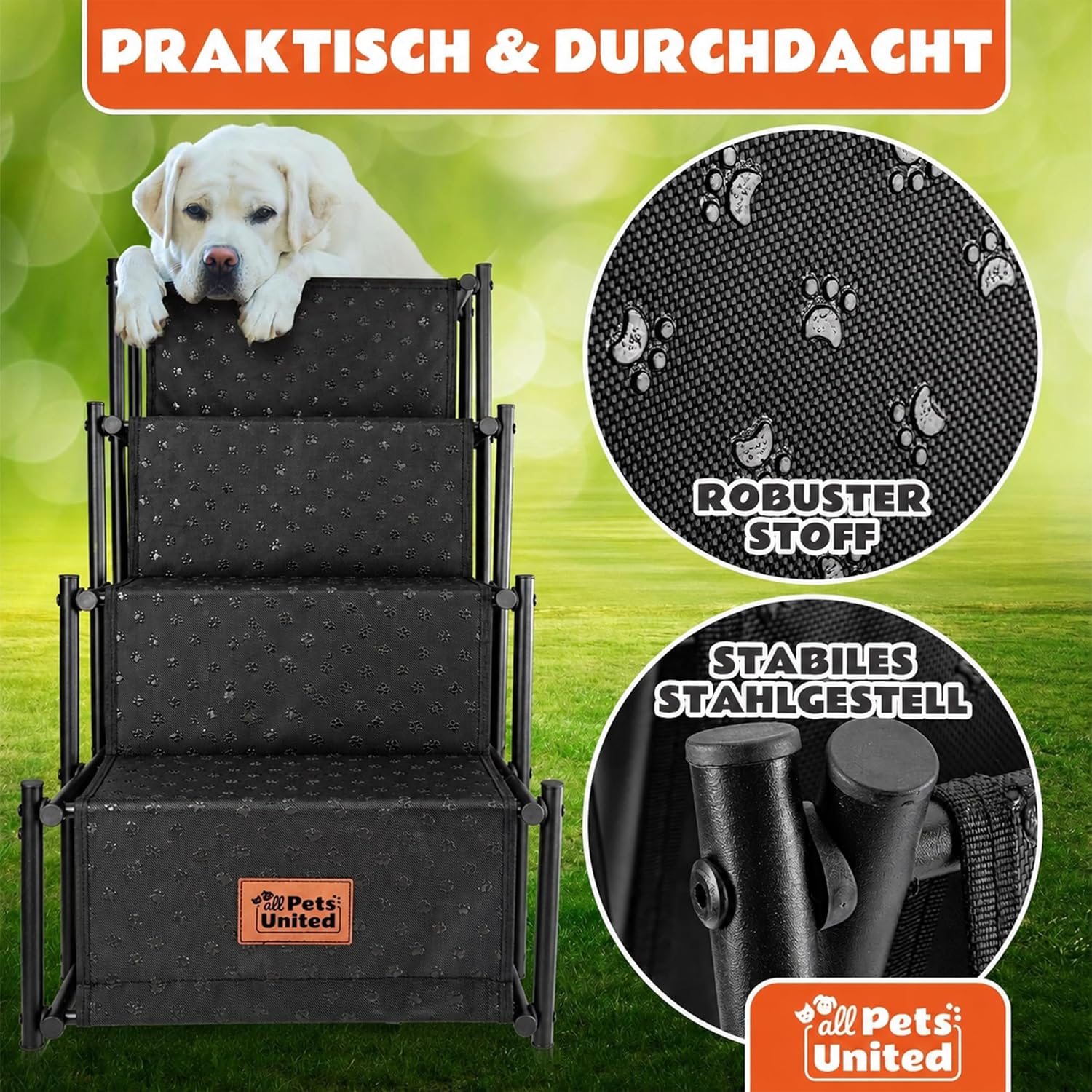 Faltbare Teleskop-Hundetreppe bis 70kg – Stabile Einstiegshilfe