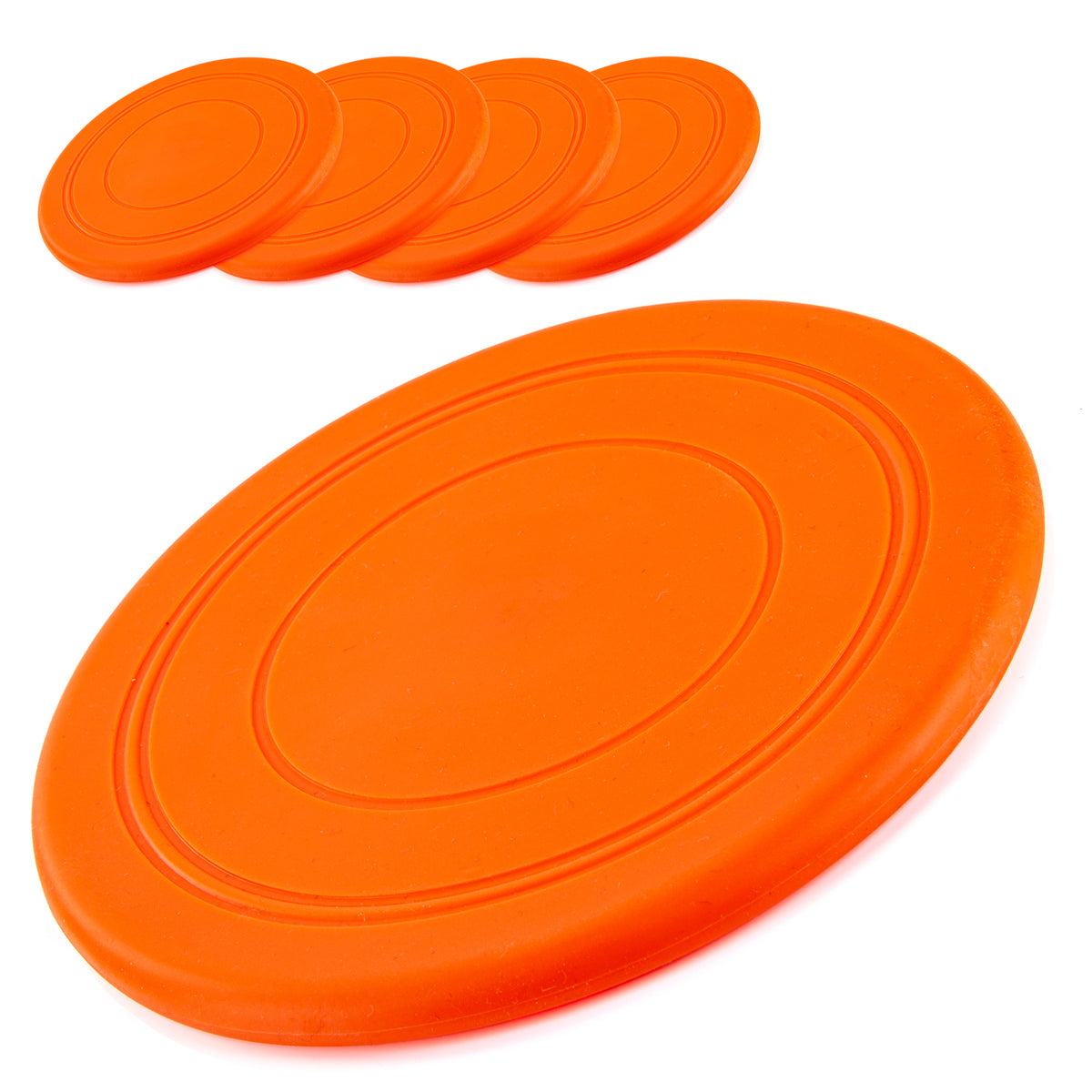 Orange Hunde-Frisbee – 4 Stück #Variante_4 #Anzahl_4