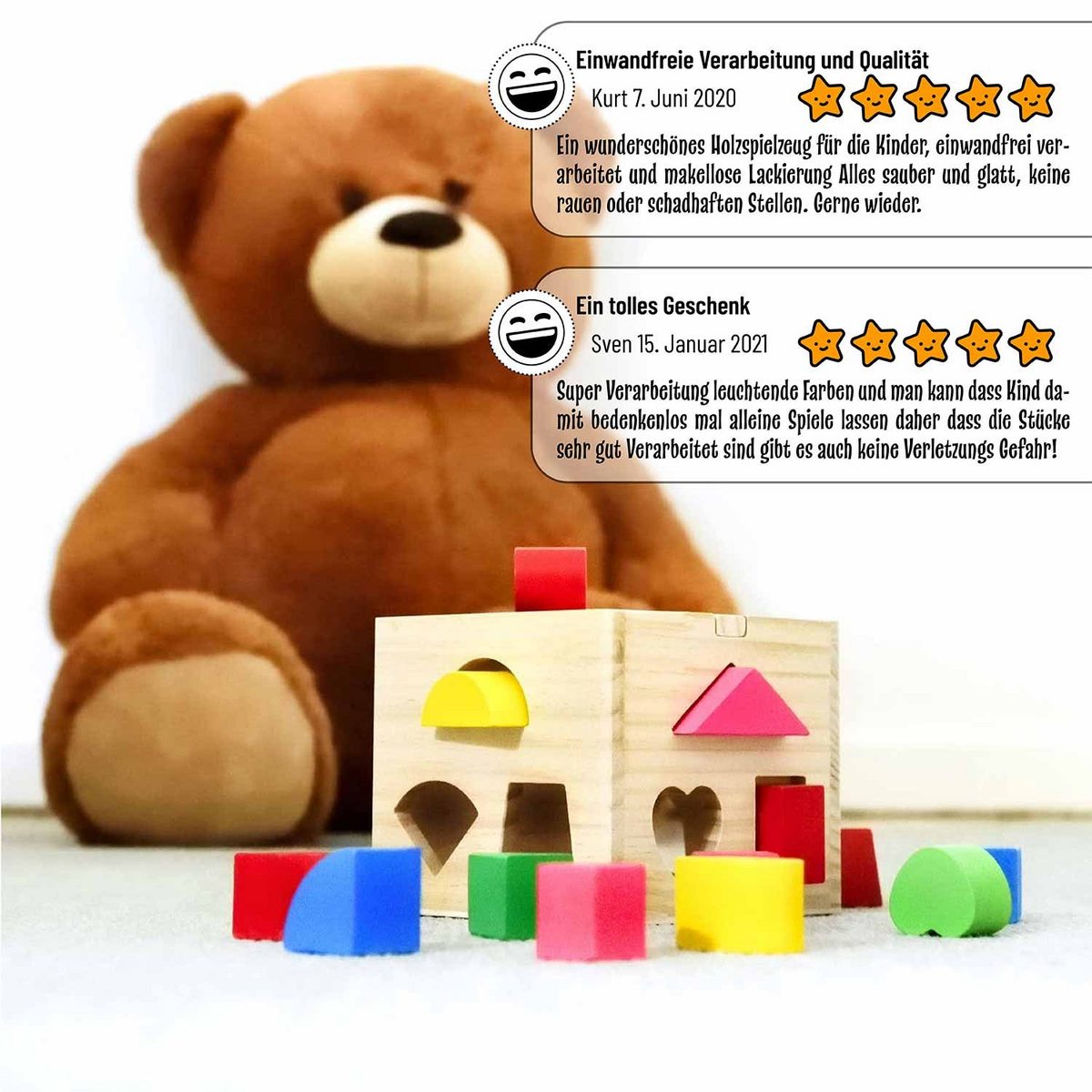 Holz Steckwürfel Kiste - Lernspielzeug für Feinmotorik – PT04