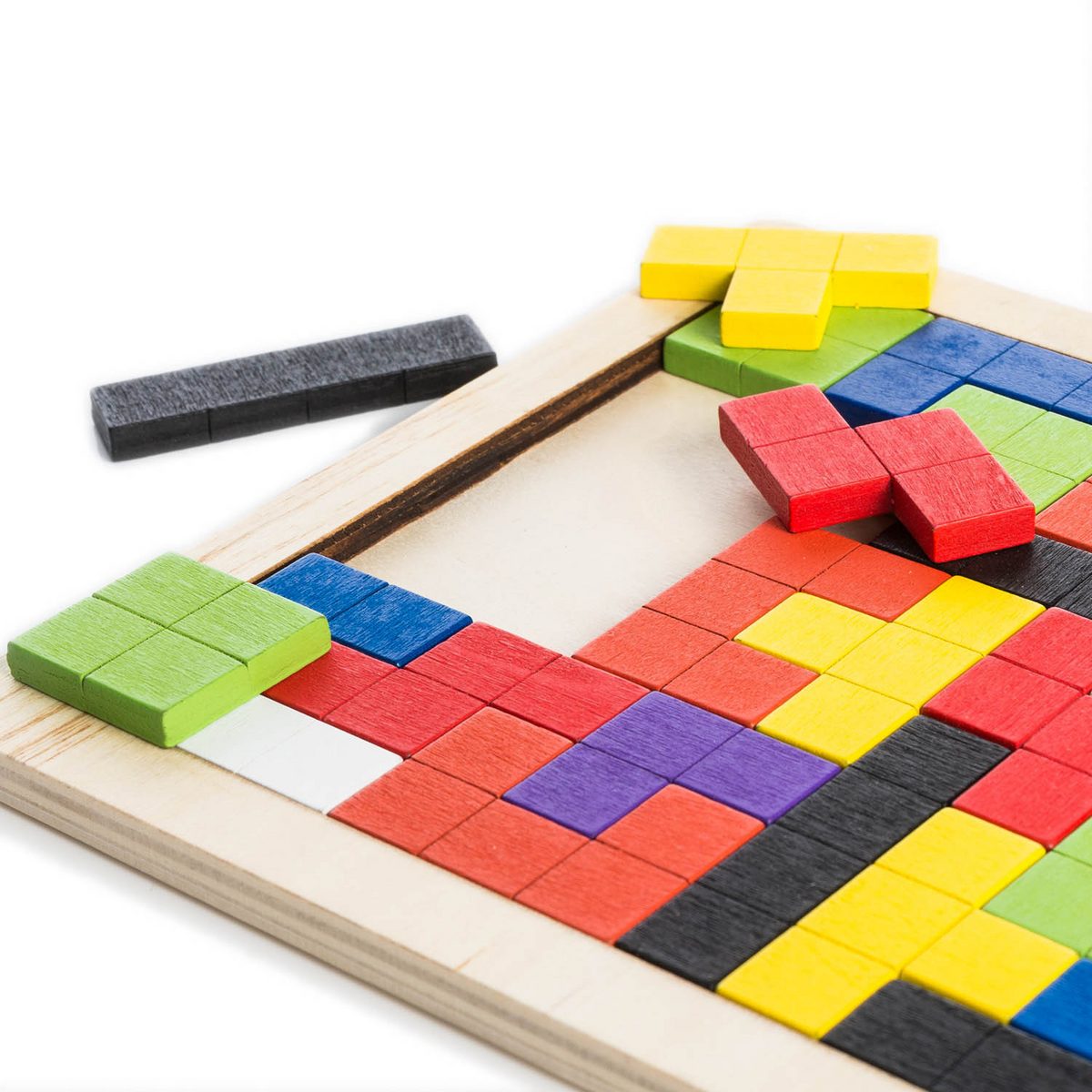Holzpuzzle Tetris Design - Montessori Knobelspiel & Logikpuzzle – PT06