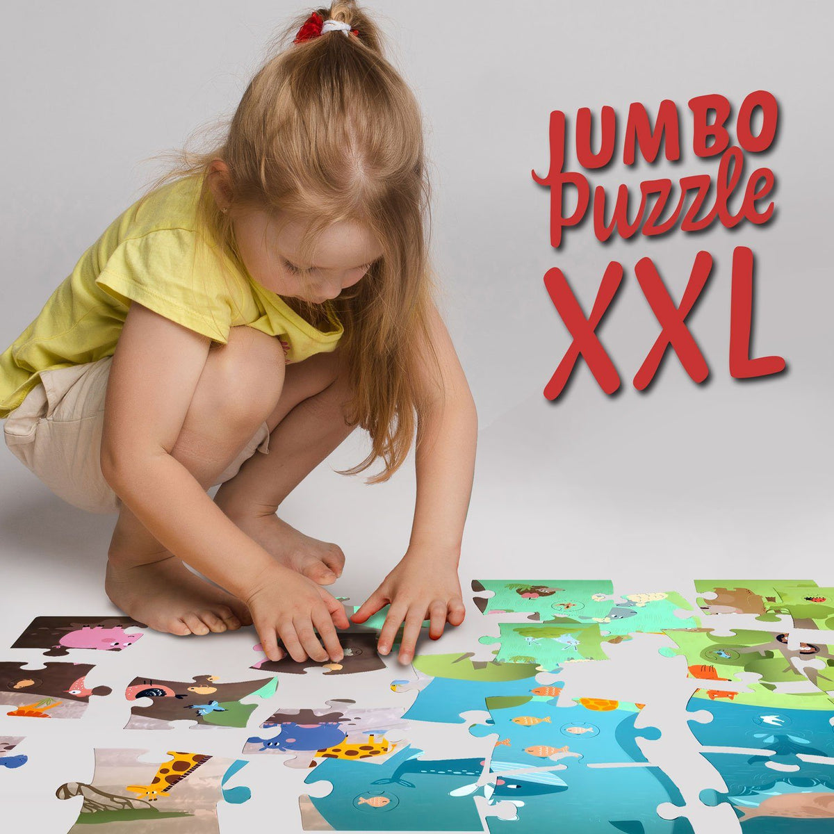 Tierpuzzle, Kinderpuzzle – Tiere entdecken, XXL 90×60 cm, 33 Teile, ab 2 J. – Default Title – SKU 99440202 – PT01