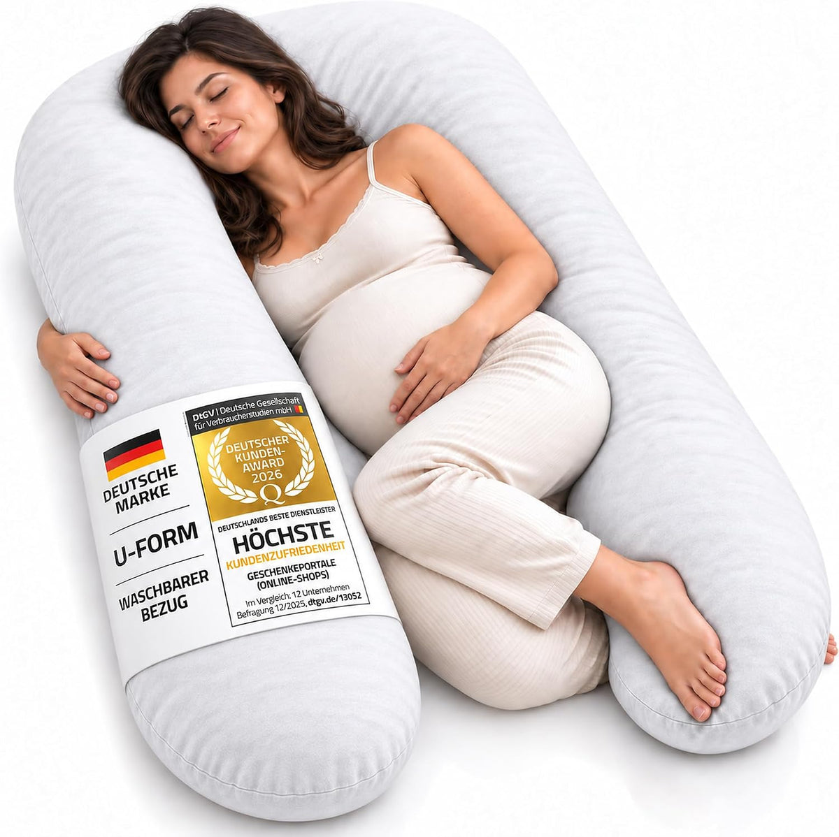 Schwangerschaftskissen Weiß 150x80 cm – Hauptbild #Farbe_Weiß