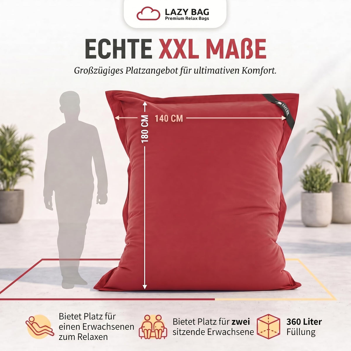 LazyBag Baumwolle Rot – Produktbild 5 #Variante_Rot