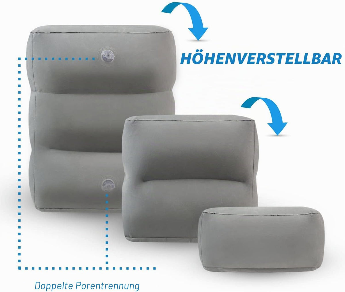 Flugzeug-Reisekissen Grau – Höhenverstellung #Farbe_Grau