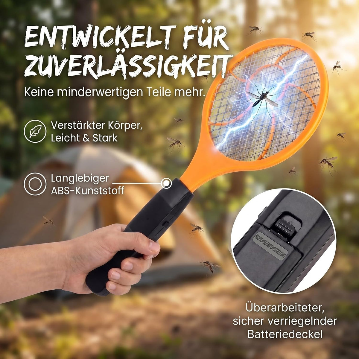 Elektrische Fliegenklatsche 3er Set - Insektenvernichter für Zuhause