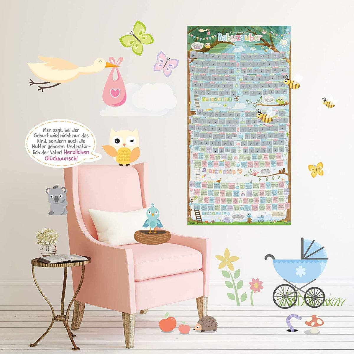 Babykalender Schwangerschaft - Rubbel-Poster für werdende Mamas