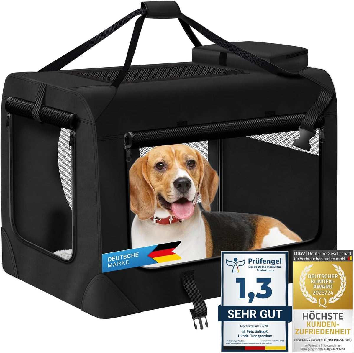 Faltbare Hundetransportbox Gr. L - Stabile Hundebox fürs Auto