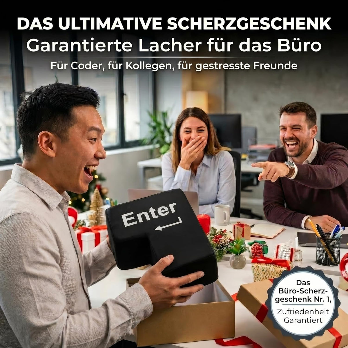 XXL Big Enter Taste USB - Anti-Stress Kissen für Büro & Gaming