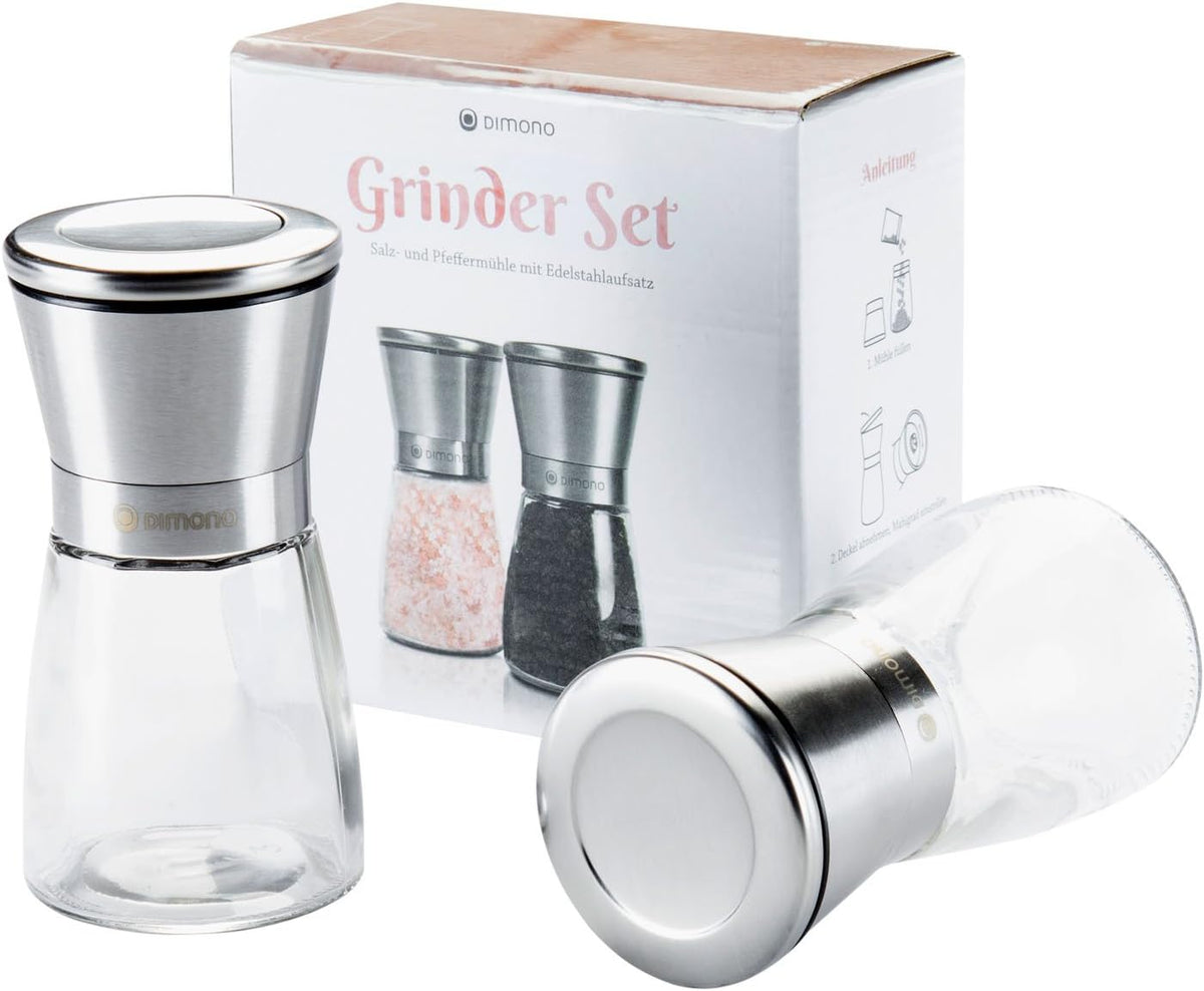 Gewürzmühlen Set 2-tlg – Salz- & Pfeffermühle mit Keramikmahlwerk