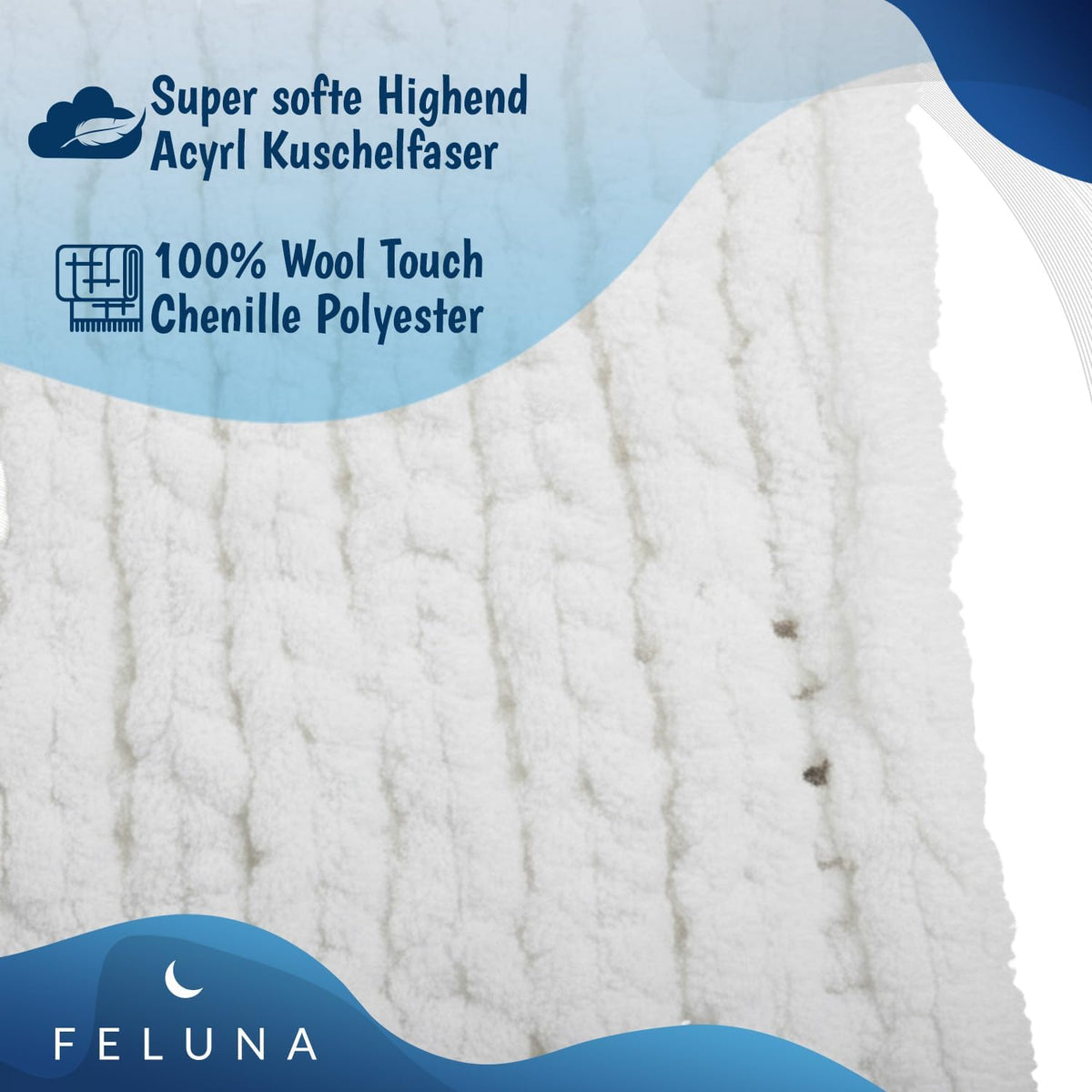 Feluna Grobstrickdecke Weiß #Farbe_Weiß