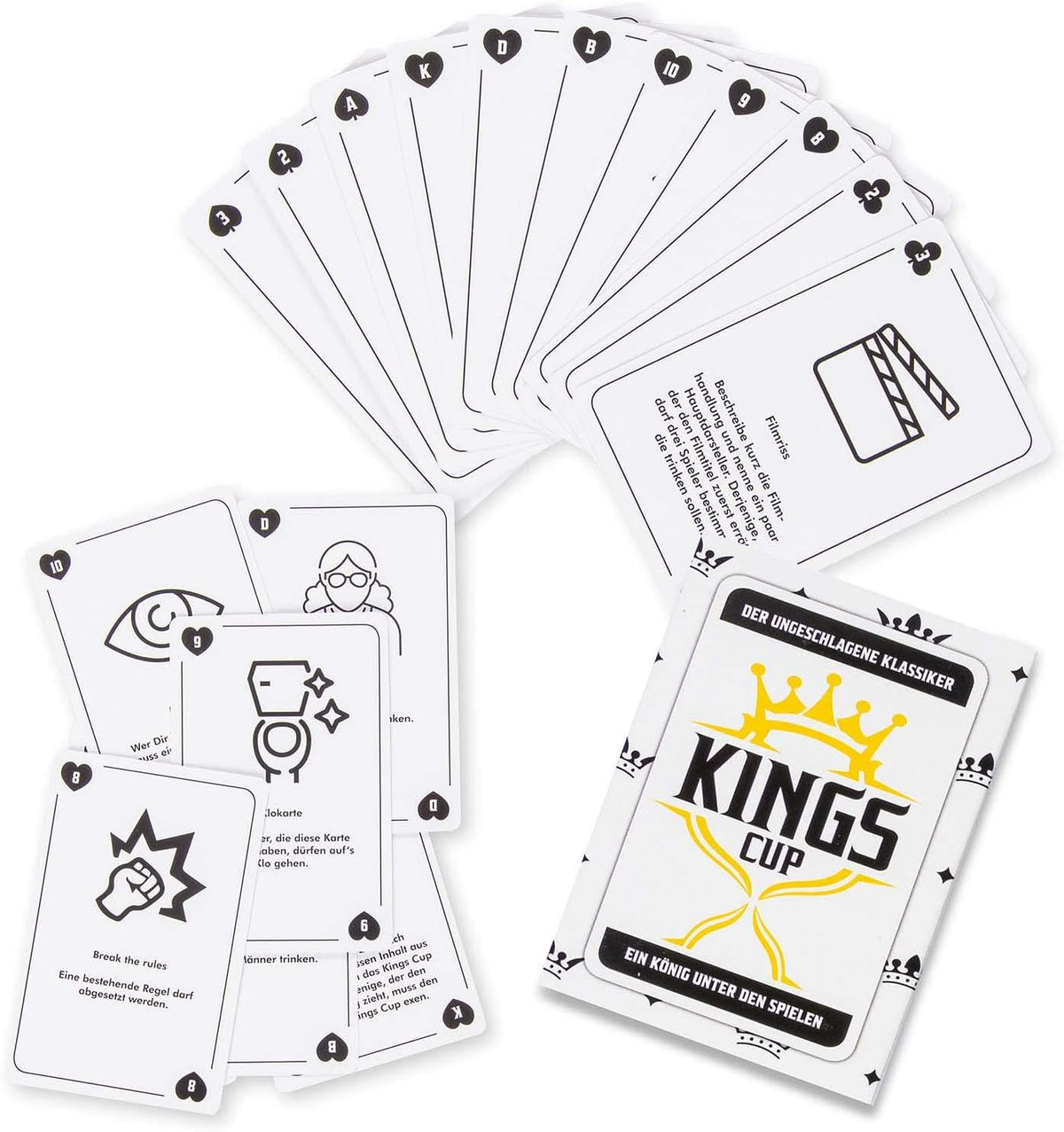 Trinkspiel Set mit 100 Partybechern & Kartenspiel für Beer Pong