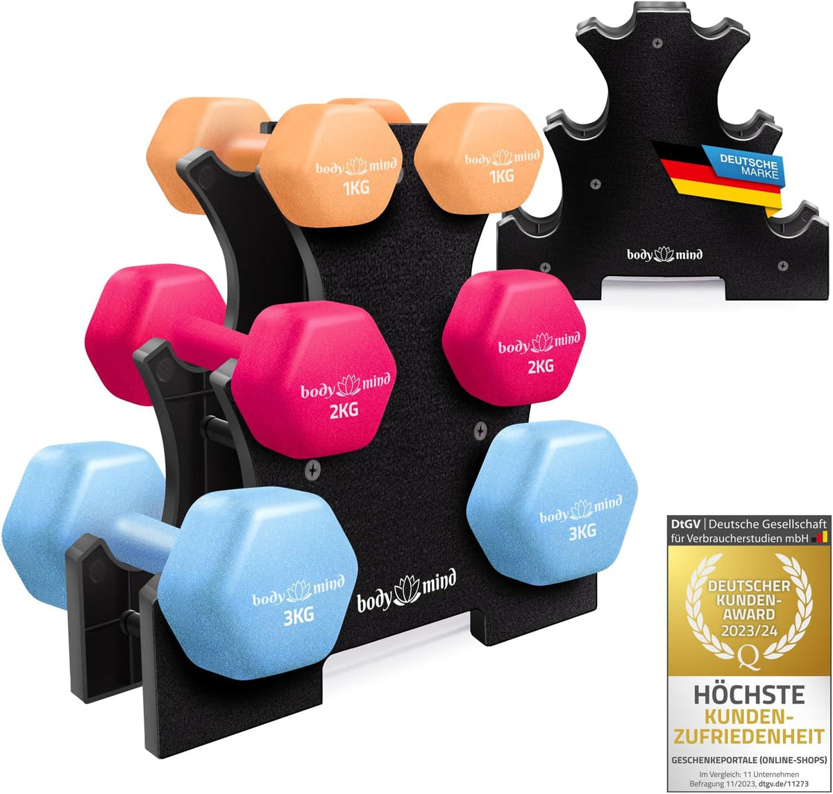 Body & Mind Hantelständer für 10 Kurzhanteln – Stabiles Hantel-Rack